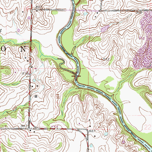 Topographic Map of Belcher Branch, MO