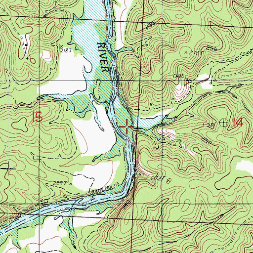 Topographic Map of Bell Branch, MO