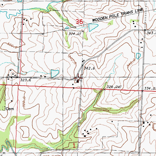 Topographic Map of Bell Grove School, MO