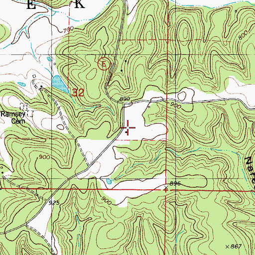 Topographic Map of Bell School, MO
