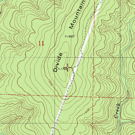 Topographic Map of Divide Mountain, AR
