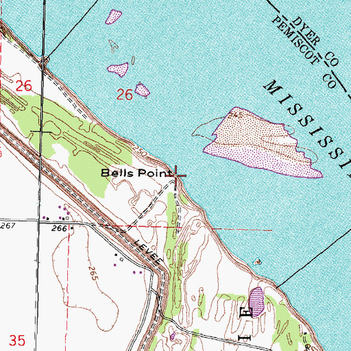 Topographic Map of Bells Point, MO