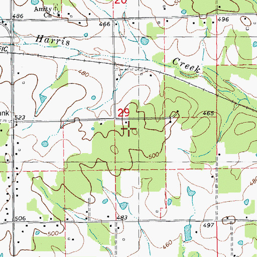 Topographic Map of Bellview East School, MO