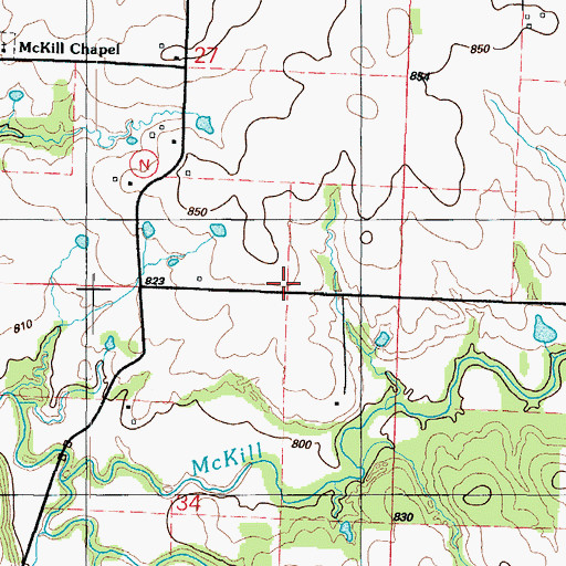 Topographic Map of Belmont School (historical), MO