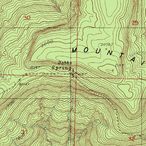 Topographic Map of Dobbs Spring, AR