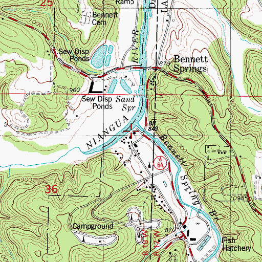 Topographic Map of Spring Hollow, MO