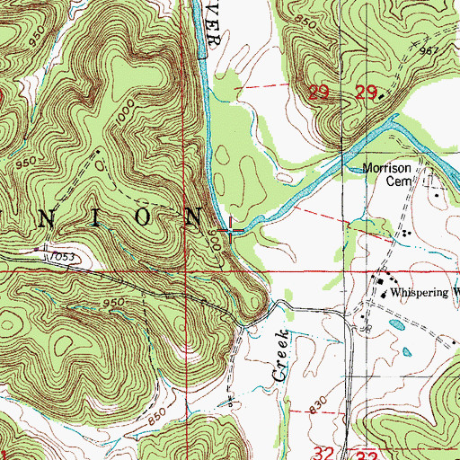 Topographic Map of Benton Creek, MO