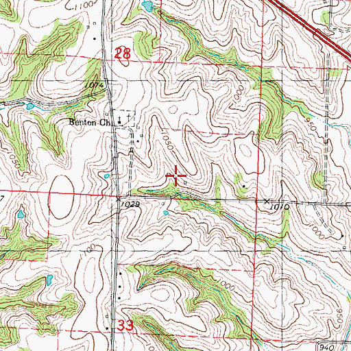 Topographic Map of Benton School (historical), MO