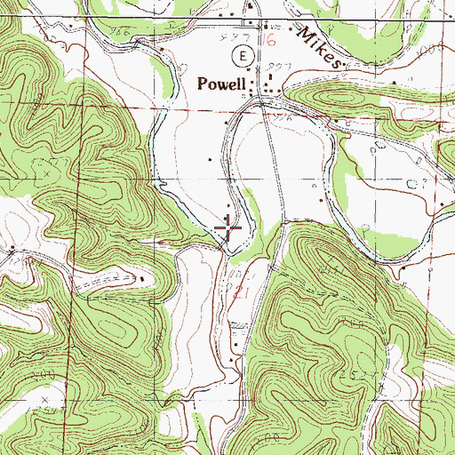 Topographic Map of Bentonville Hollow, MO