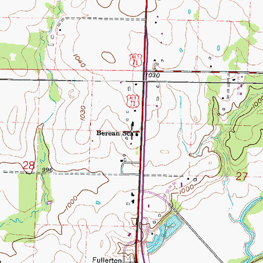 Topographic Map of Berean School (historical), MO