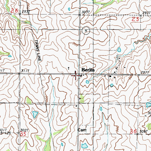 Topographic Map of Berlin, MO