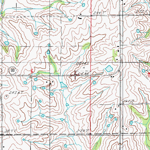 Topographic Map of Berry Church, MO