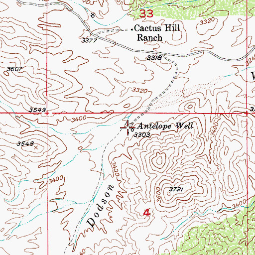 Topographic Map of Antelope Well, AZ