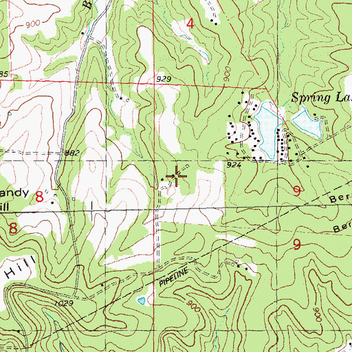 Topographic Map of Berry School, MO