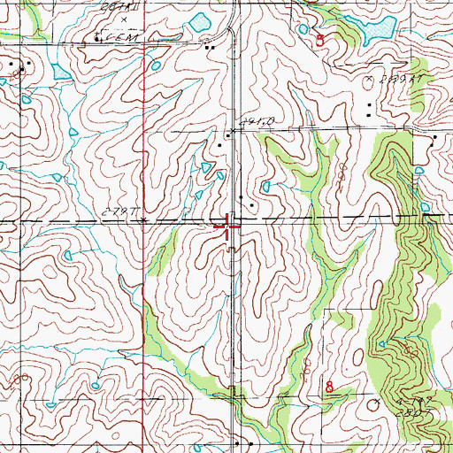 Topographic Map of Berry School (historical), MO