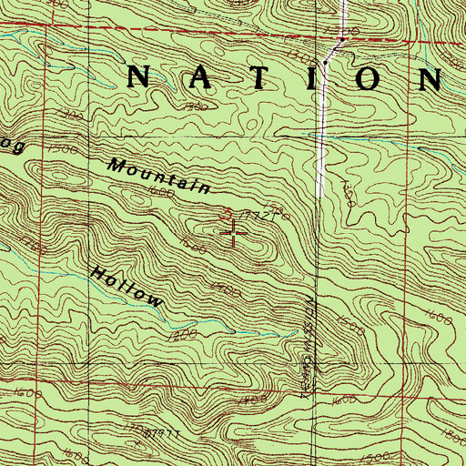 Topographic Map of Dog Mountain, AR