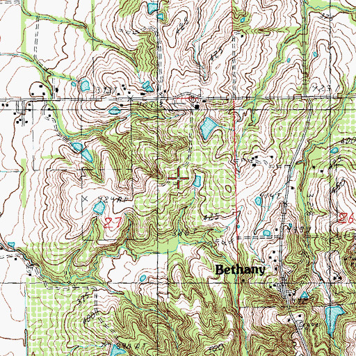 Topographic Map of Bethany, MO