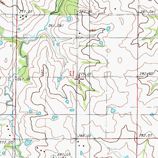 Topographic Map of Bethany School (historical), MO