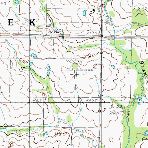 Topographic Map of Bethel Cemetery, MO
