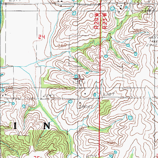 Topographic Map of Bethel Cemetery, MO