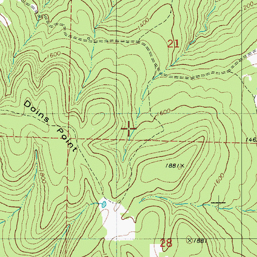 Topographic Map of Doins Point, AR