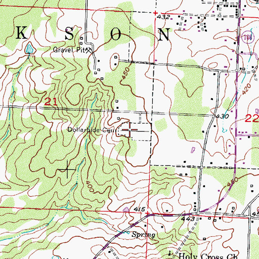 Topographic Map of Dollarhide Cemetery, AR