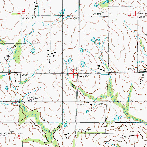 Topographic Map of Bethel Church, MO