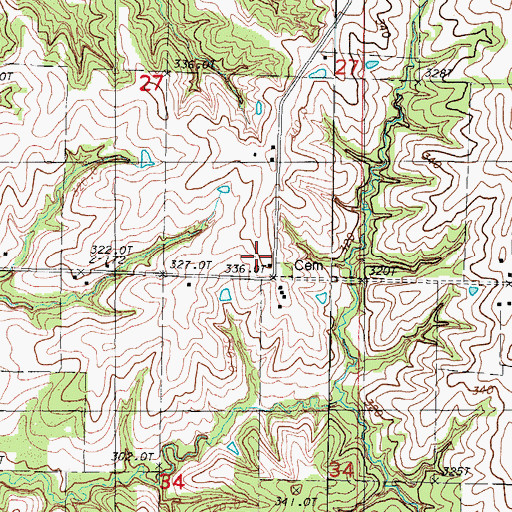 Topographic Map of Bethel Church, MO
