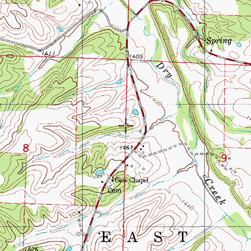 Topographic Map of Bethel School, MO