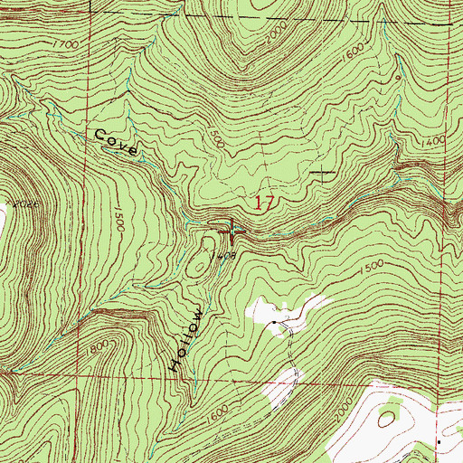 Topographic Map of Douthard Hollow, AR