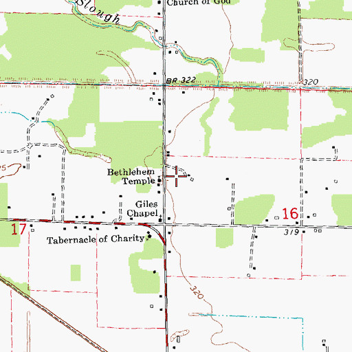 Topographic Map of Bethlehem Temple Church, MO