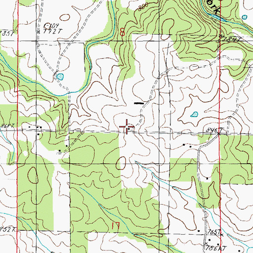 Topographic Map of Big Apple School, MO