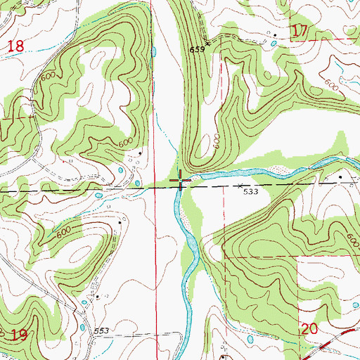 Topographic Map of Big Branch, MO