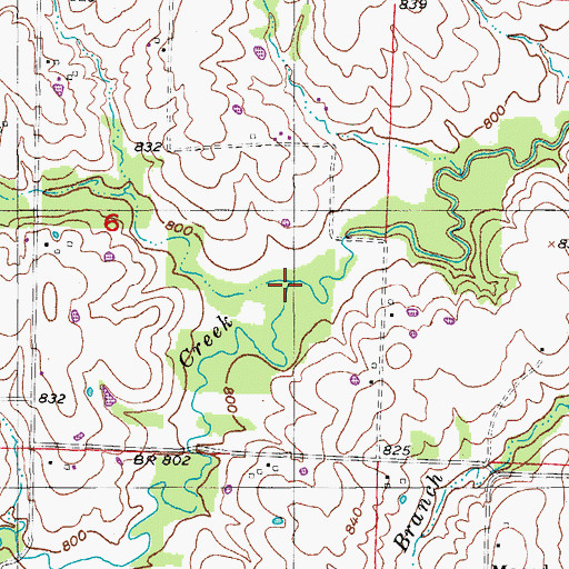 Topographic Map of Big Creek, MO