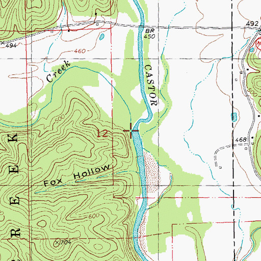 Topographic Map of Big Creek, MO