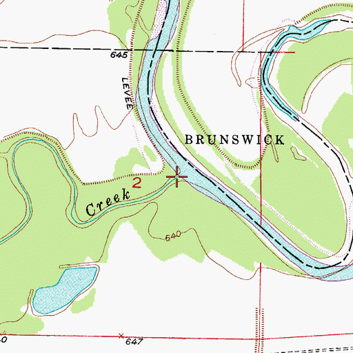 Topographic Map of Big Creek, MO