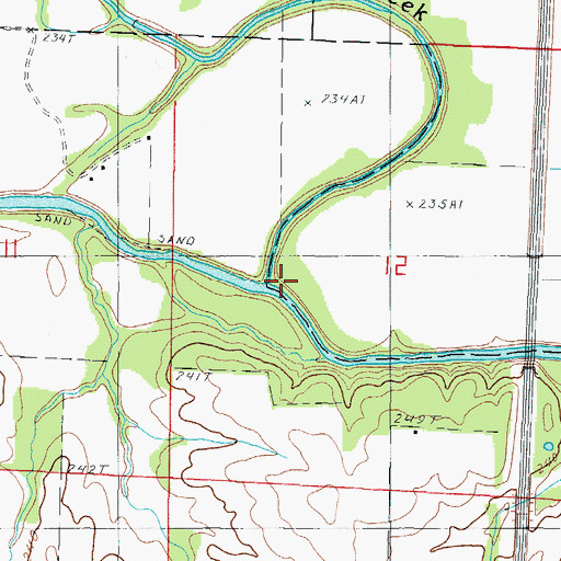 Topographic Map of Big Creek, MO