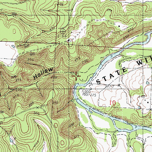 Topographic Map of Big Hollow, MO