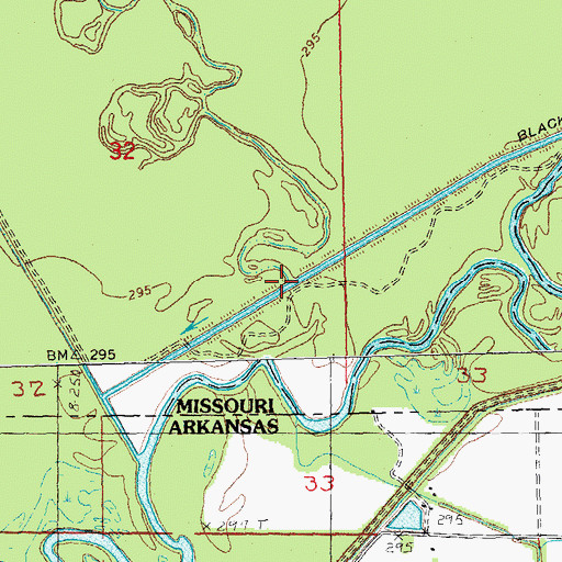 Topographic Map of Big Hunting Slough, MO