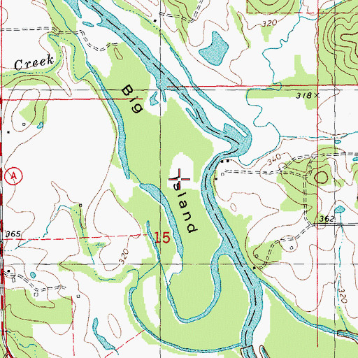 Topographic Map of Big Island, MO