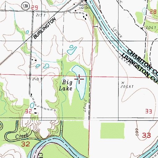 Topographic Map of Big Lake, MO
