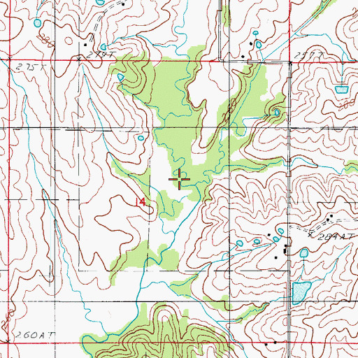 Topographic Map of Big No Creek, MO