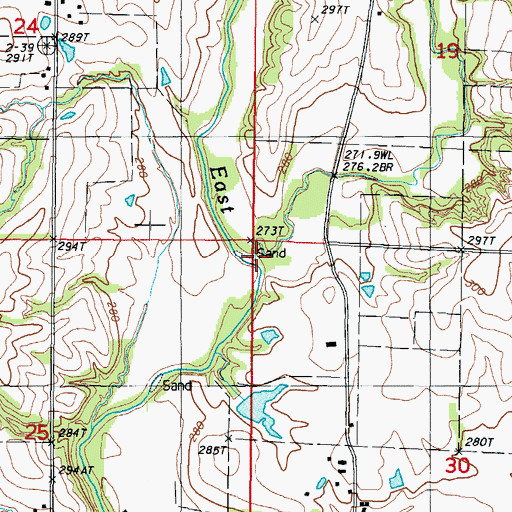 Topographic Map of Big Rock Creek, MO