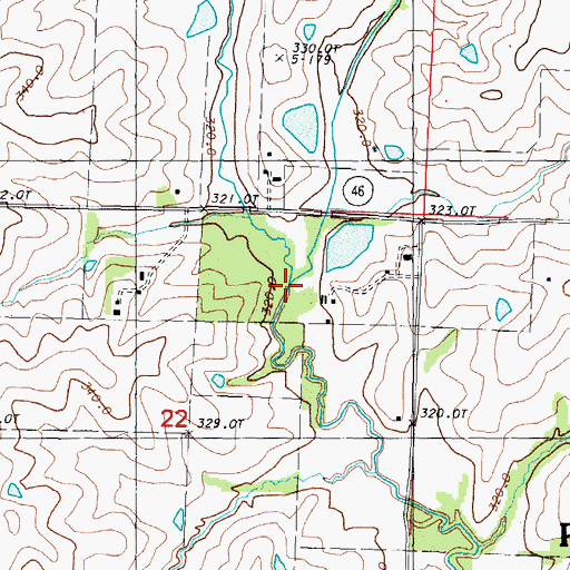 Topographic Map of Big Slough, MO