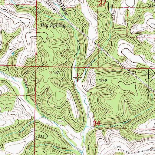 Topographic Map of Big Spring Hollow, MO