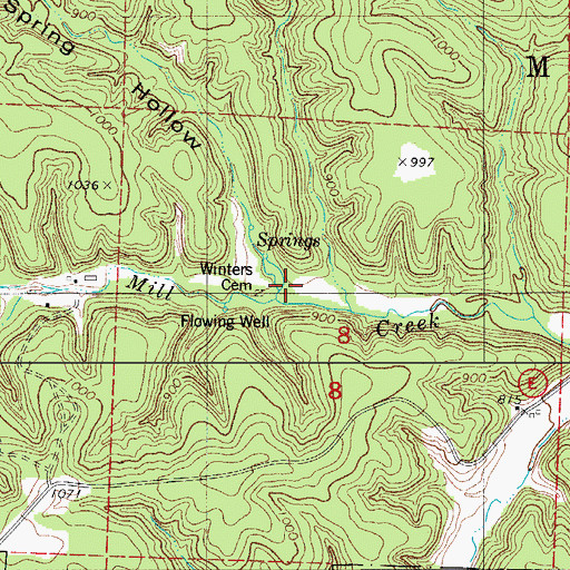 Topographic Map of Big Spring Hollow, MO