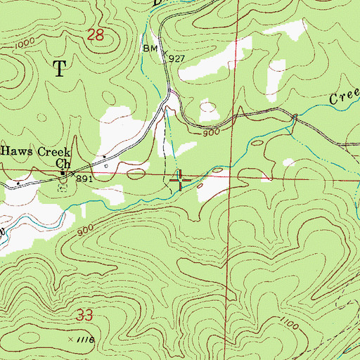 Topographic Map of Dry Branch, AR