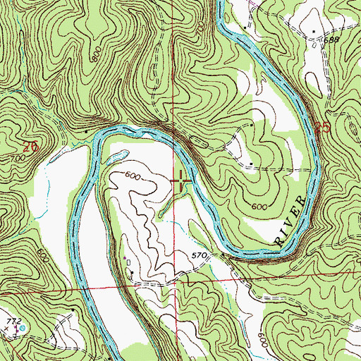 Topographic Map of Binsbacker Creek, MO