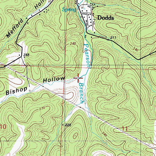 Topographic Map of Bishop Hollow, MO