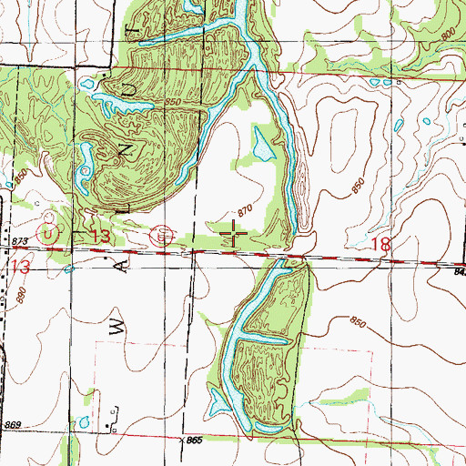 Topographic Map of Black Diamond Mine, MO